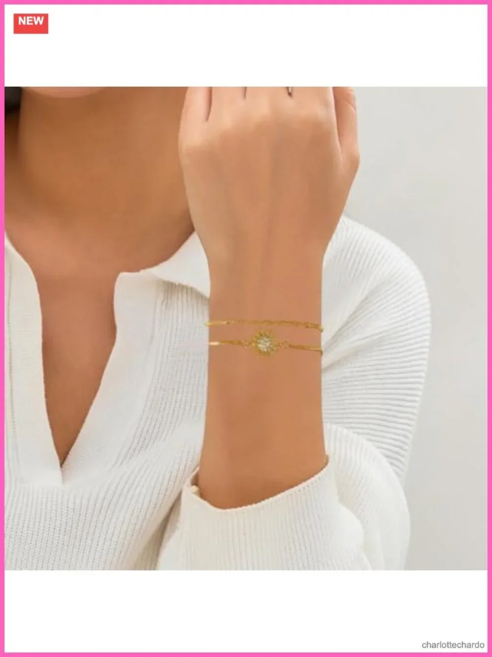 14k Gold Plated Pearl Cross Bracelet Dainty Adjustable Chain Women Jewelry